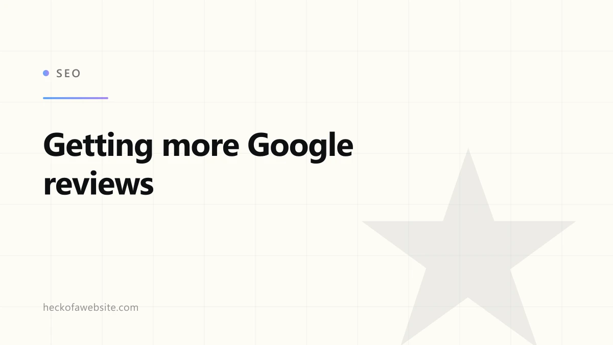 Brand-styled cover card reading "Getting more Google reviews"