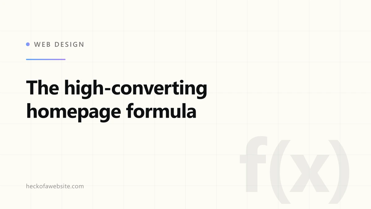 Brand-styled cover card reading "The high-converting homepage formula"