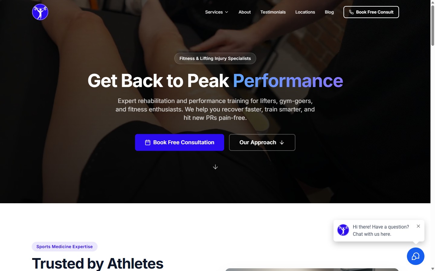 Sports Injuries page on Doctor of Prehab