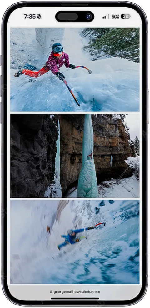 George Mathews website preview on mobile