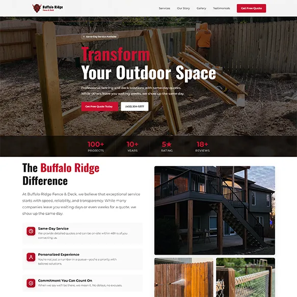 Buffalo Ridge Fence website — Omaha, Nebraska